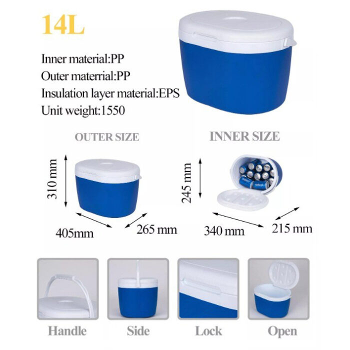 6L/14L/28L Insulated Thermal Hard Cooler with Handle Ice Retention Box