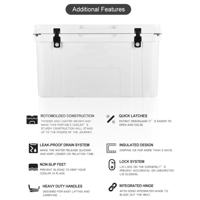 78QT Portable Insulated Large Capacity Hard Cooler 73.8L Ice Box for Parties Camping