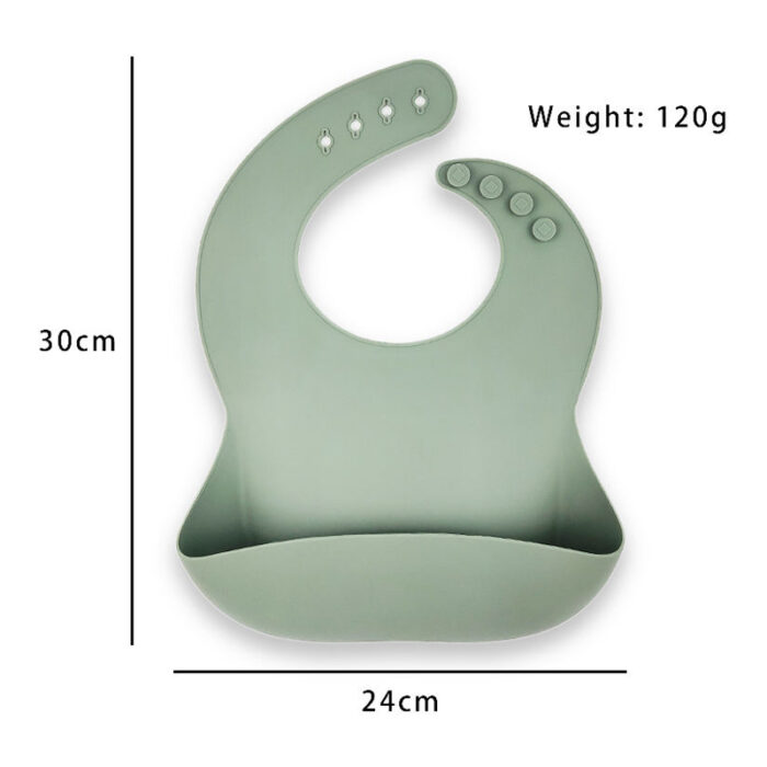 Baby Dinnerware Silicone Bib Bowl with Lid Wooden Handle Spoon Fork Set