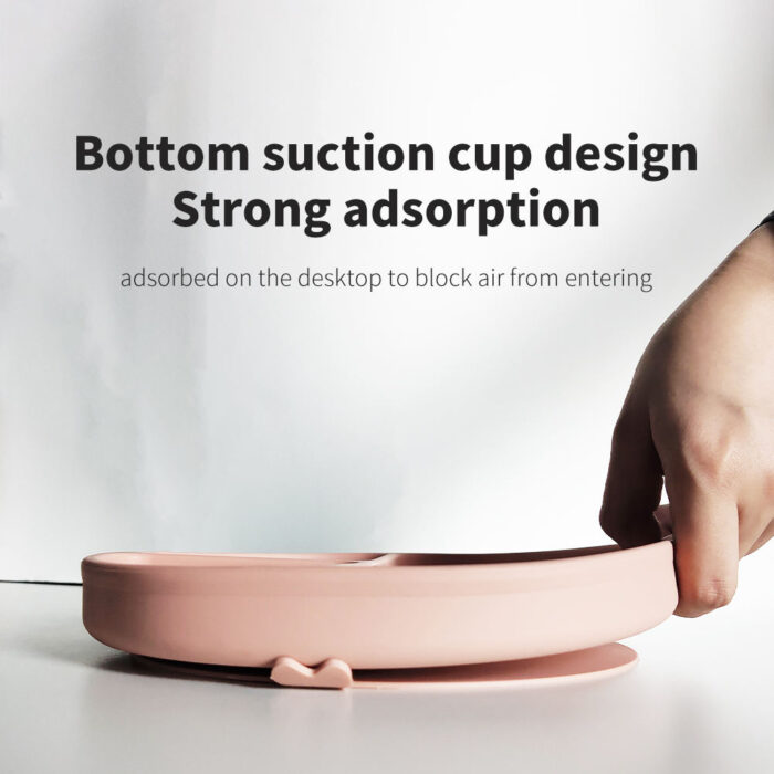 Baby Silicone Anti-Choke Spoon and Fork Suction Round Plate Infant Feeding Set