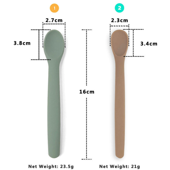 Bendable Silicone Spoon with Soft Tip Infant Feeding Utensils Baby Training