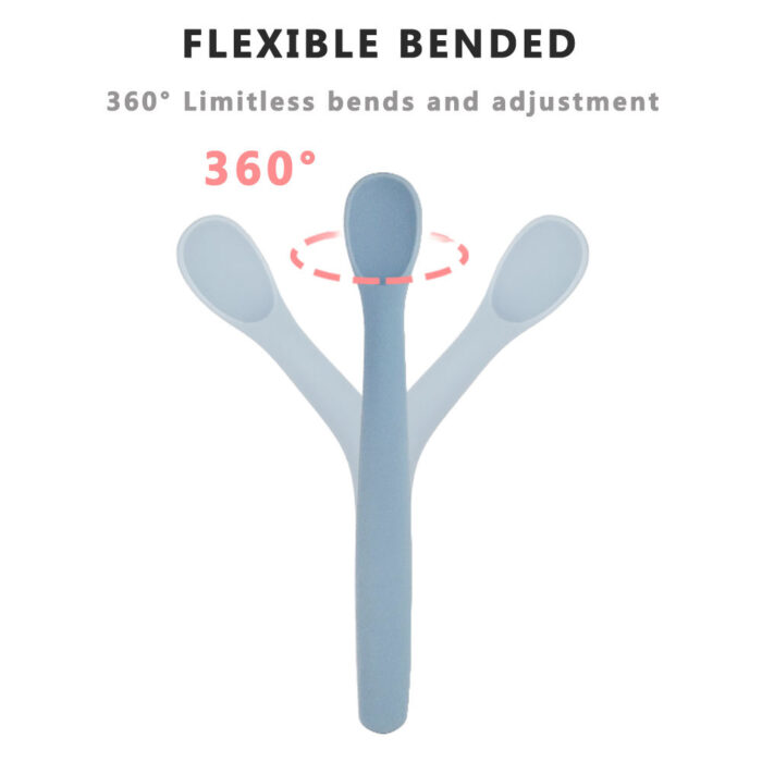 Bendable Silicone Spoon with Soft Tip Infant Feeding Utensils Baby Training