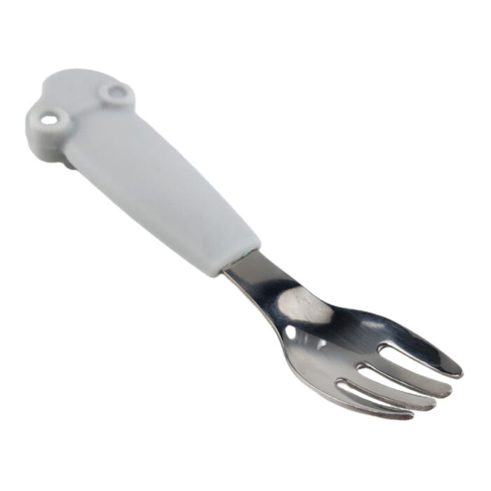 Children Silicone Handle Stainless Steel Spoon Fork Set Kid Cutlery Baby Tableware