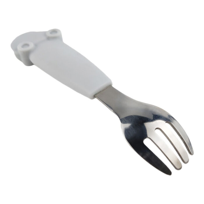 Children Silicone Handle Stainless Steel Spoon Fork Set Kid Cutlery Baby Tableware