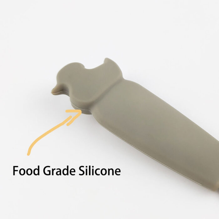 Children Silicone Handle Stainless Steel Spoon Fork Set Kid Cutlery Baby Tableware