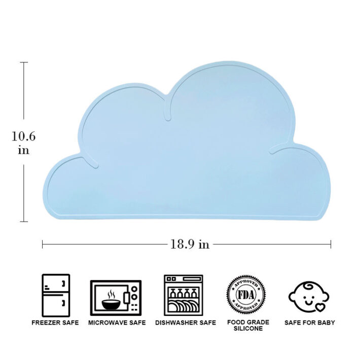 Silicone Baby Place Mat Cloud Shaped Waterproof & Non-slip Placemats
