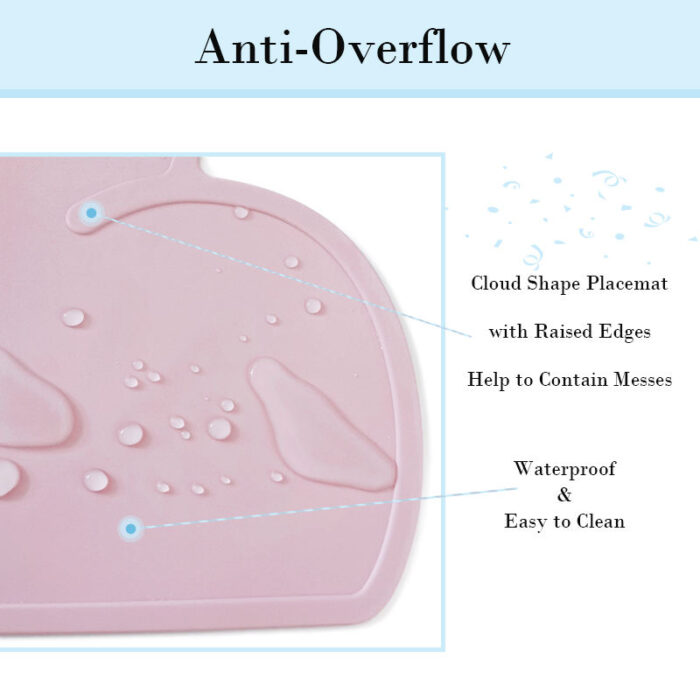 Silicone Baby Place Mat Cloud Shaped Waterproof & Non-slip Placemats