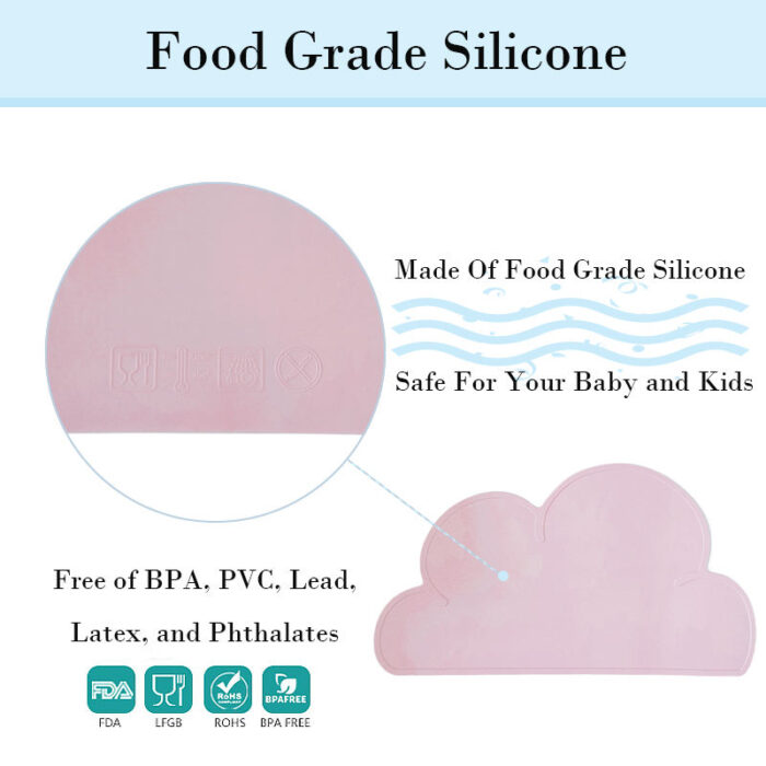 Silicone Baby Place Mat Cloud Shaped Waterproof & Non-slip Placemats