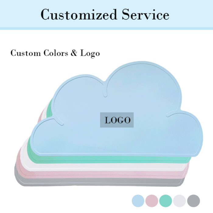 Silicone Baby Place Mat Cloud Shaped Waterproof & Non-slip Placemats