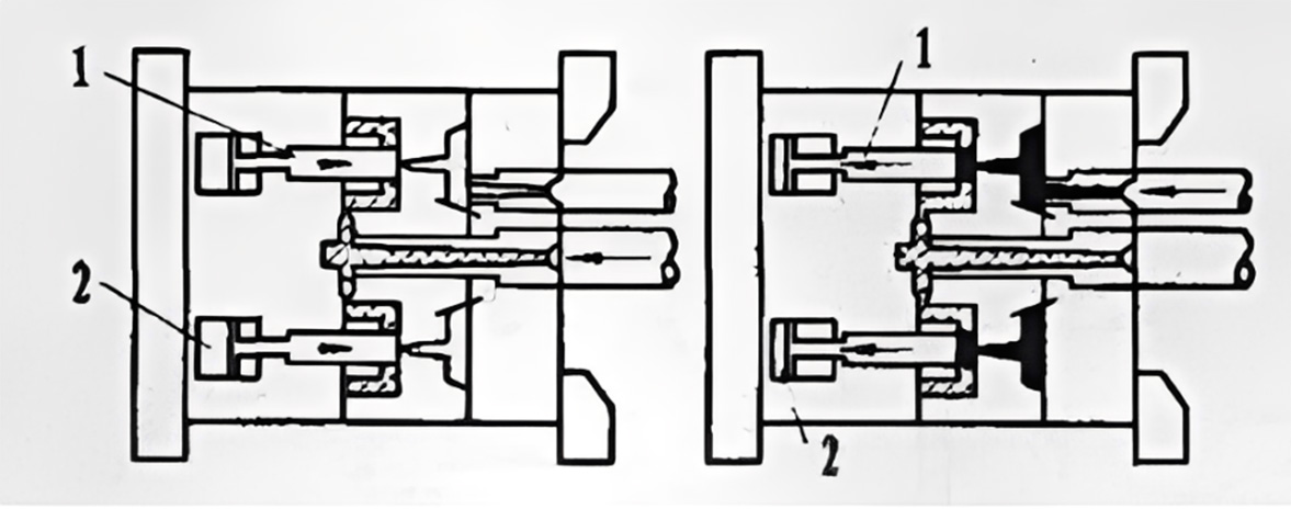 Two-Shot Injection Mold with a Retractable Core