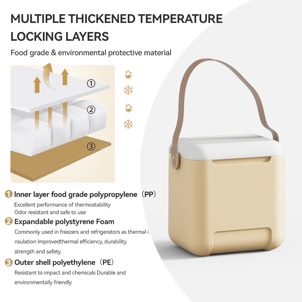 10.57QT Igloo Hard Cooler Custom Fall Resistant Portable Pu Foaming Insulated Box 10L