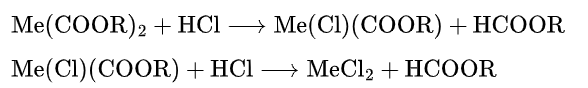 2-step reaction between metal soaps and HCl 2-step reaction between metal soaps and HCl