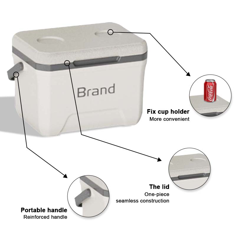6.3QT15.9QT21.1QT29.6QT Insulated Outdoor Picnic Hard Cooler with Handle 6L15L20L28L