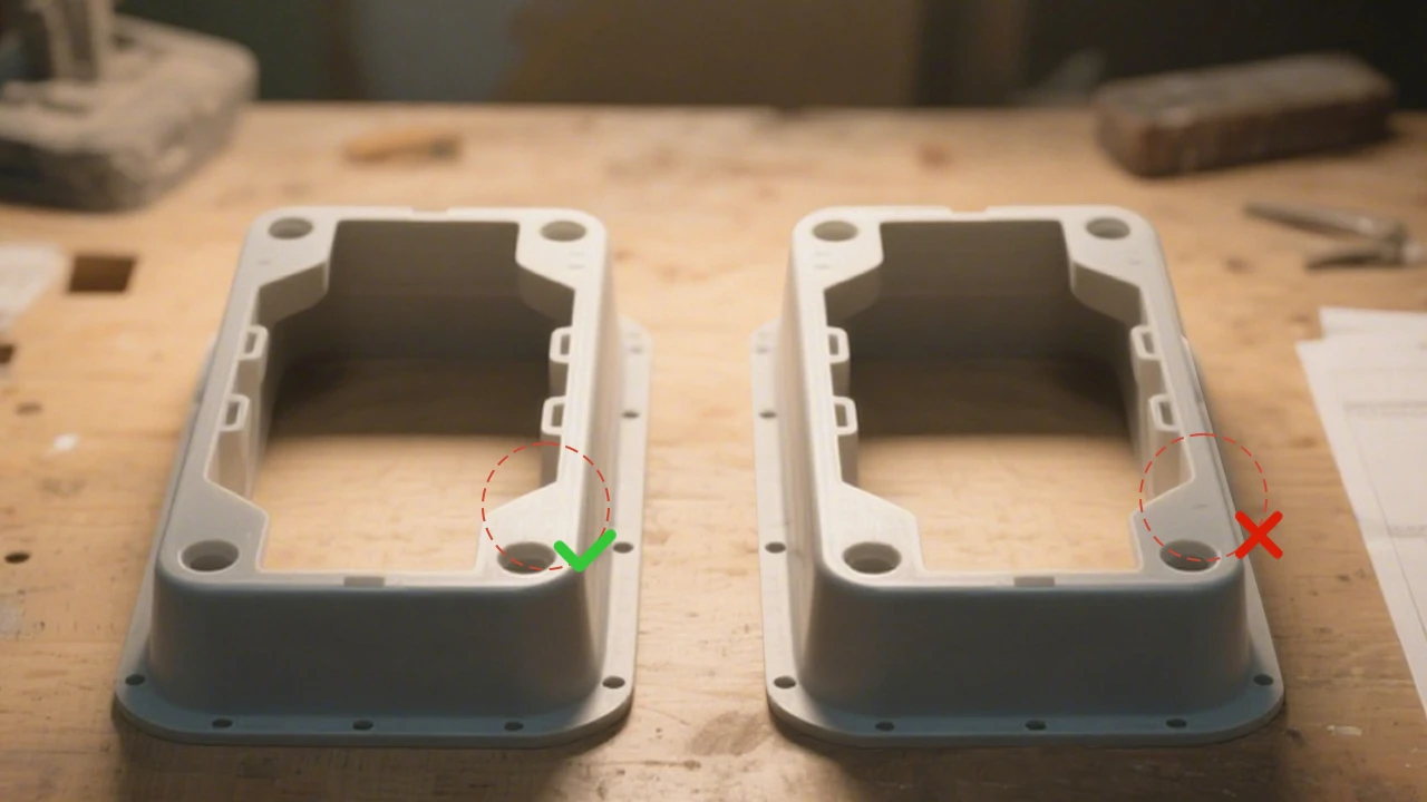 plastic products with and without sink mark defects