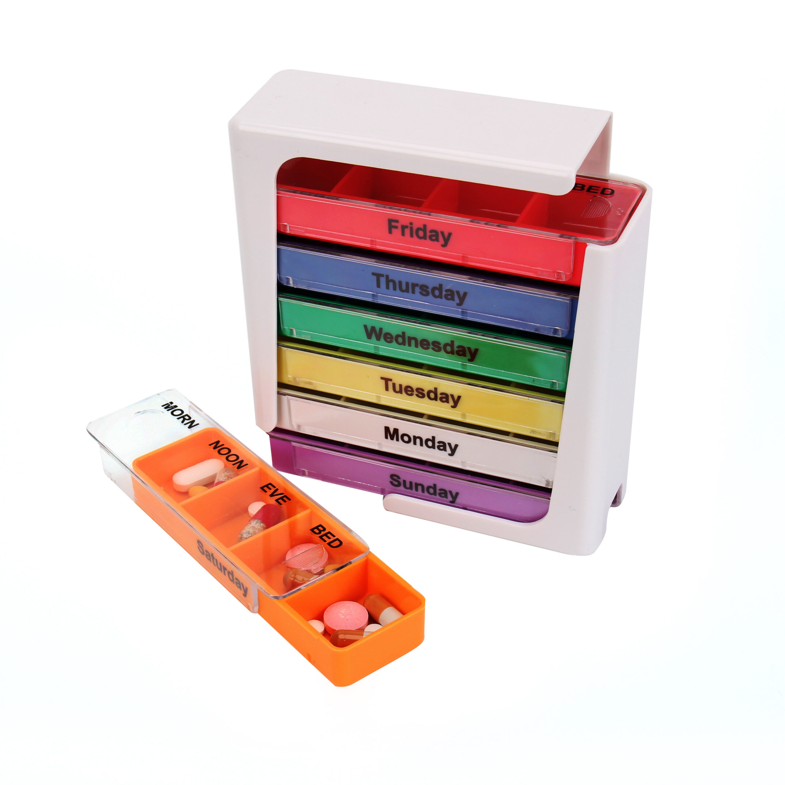 Drawer Type Pill Box with 28 Plastic Removable Storage Models PO148901 01 Drawer Type Pill Box with 28 Plastic Removable Storage Models