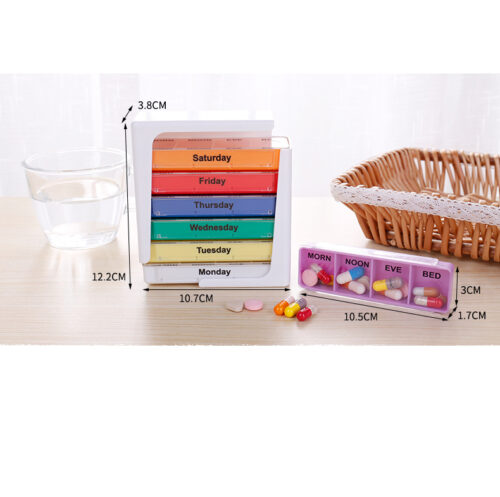 Drawer Type Pill Box with 28 Plastic Removable Storage Models