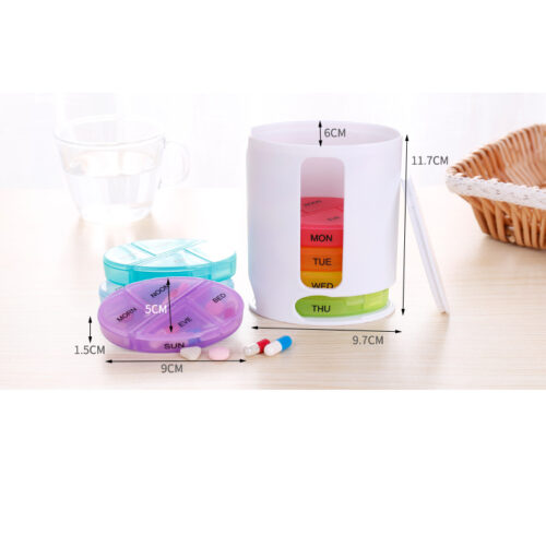 28-Grid 7-Day Oval Plastic Food-Grade Pill Box for Weekly Storage