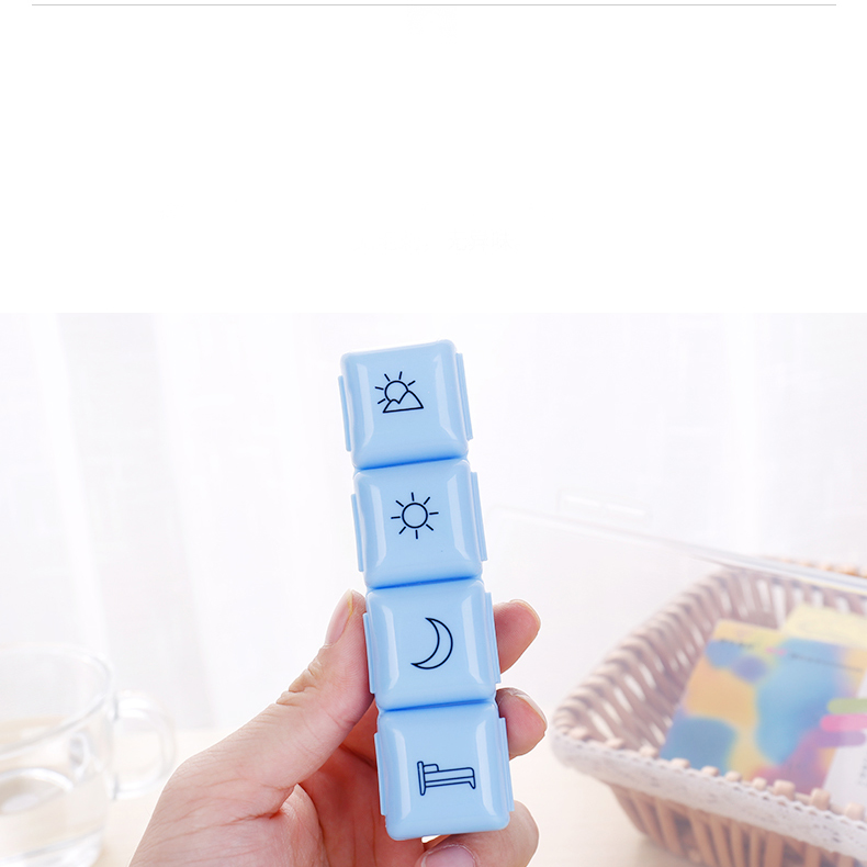 28 Grid Weekly Pill Organizer Morning Night Separate Compartments Case