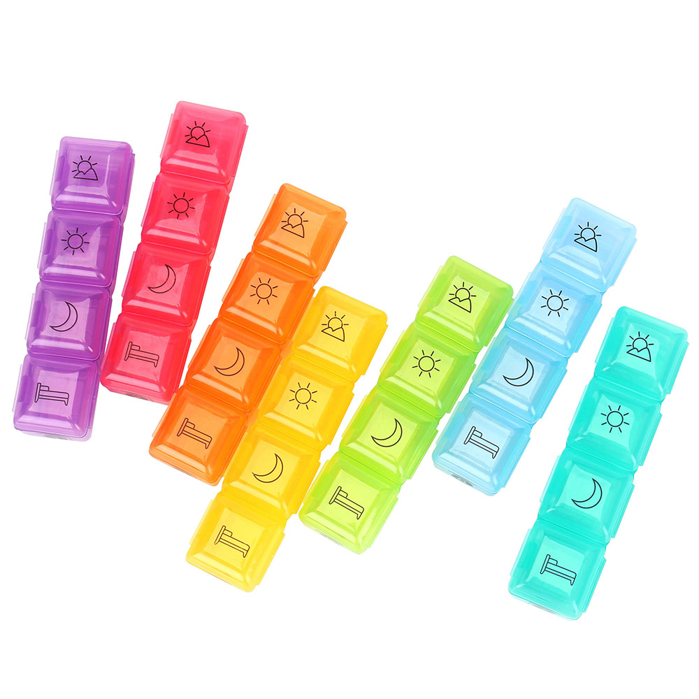 4 Box PP Mini Portable Daily Medicine Box Pocket Pill Case
