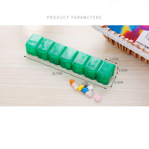 7 Compartment Daily Pill Organizer Portable Medicine Case