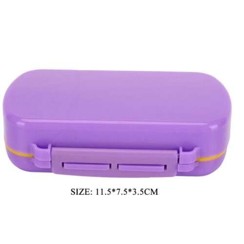 8-Compartment Locking Pill Organizer, Portable Plastic Medicine Storage Box