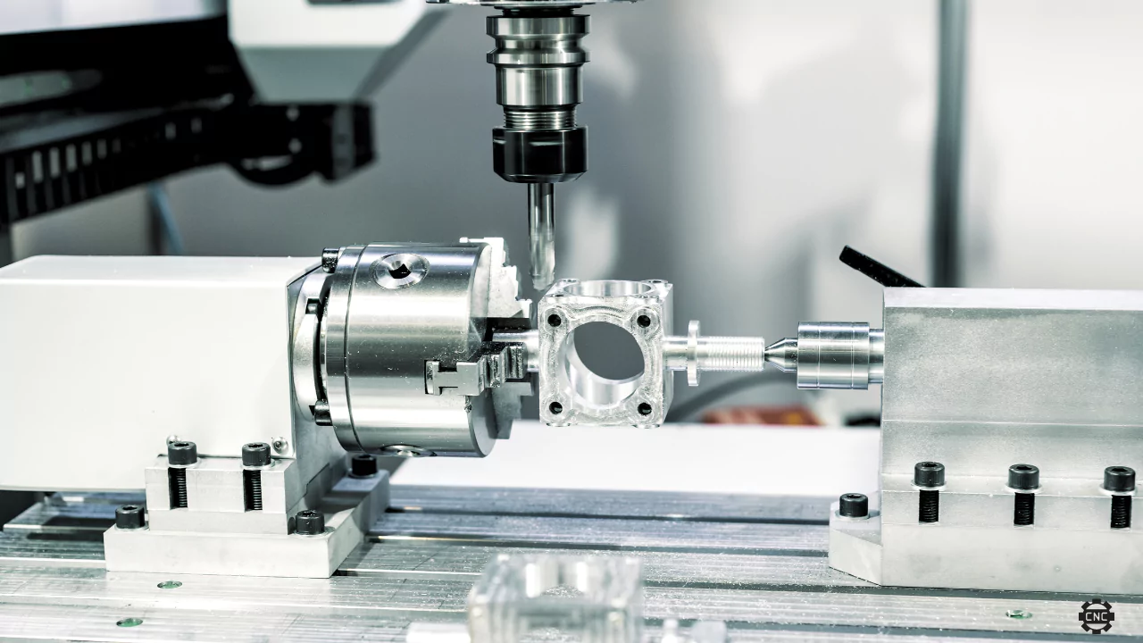 CNC Machining process close up CNC Machining process close up