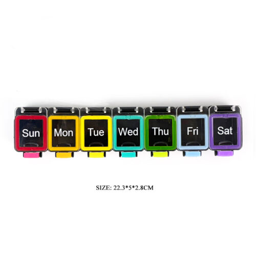 New Design Eco-Friendly 7-Compartment Weekly Pill Organizer Portable Travel Box