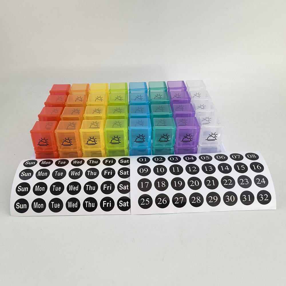 Plastic Pill Organizer Monthly AM PM Compartment Box Case with 31 Removable Sides