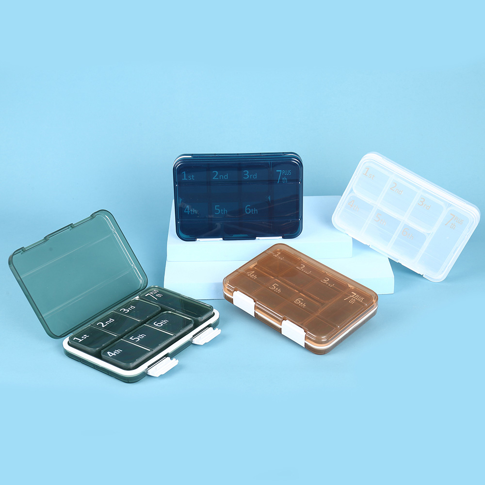 Portable Cute Plastic Medicine Box With 7 Large Compartments
