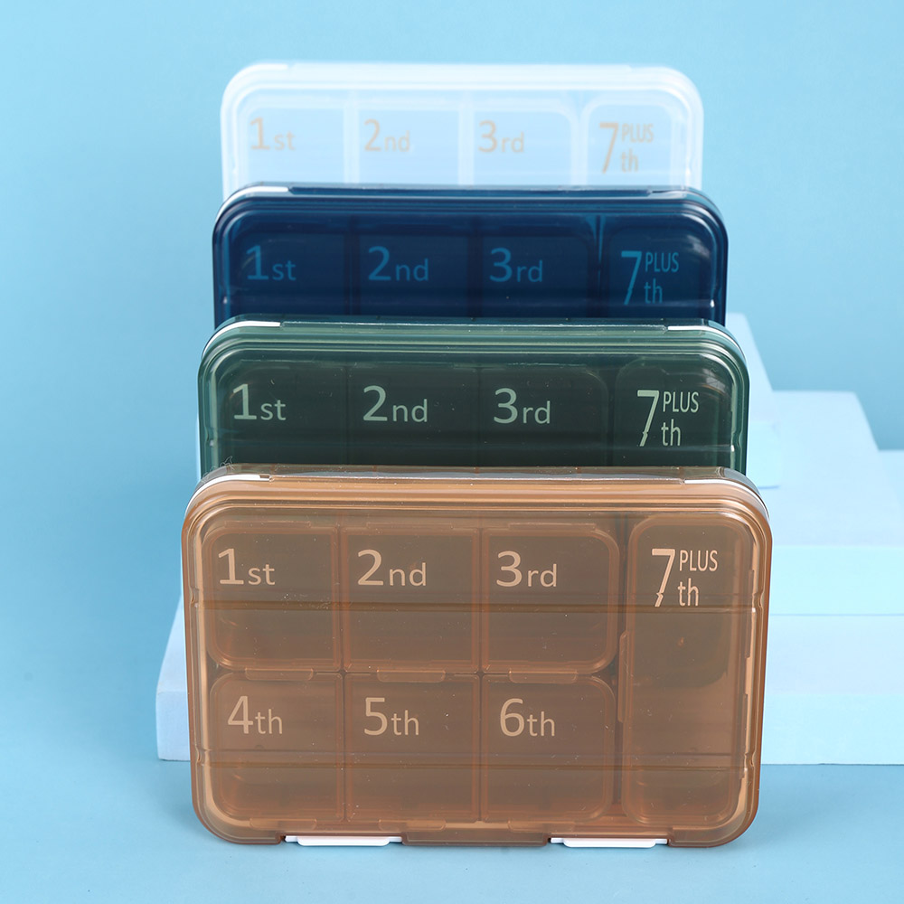 Portable Cute Plastic Medicine Box With 7 Large Compartments