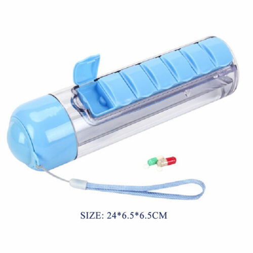 Water Cup 7-compartment Portable Medicine Box