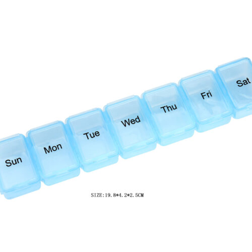 Weekly Pill Organizer With Chain Hanger for Medicine Storage
