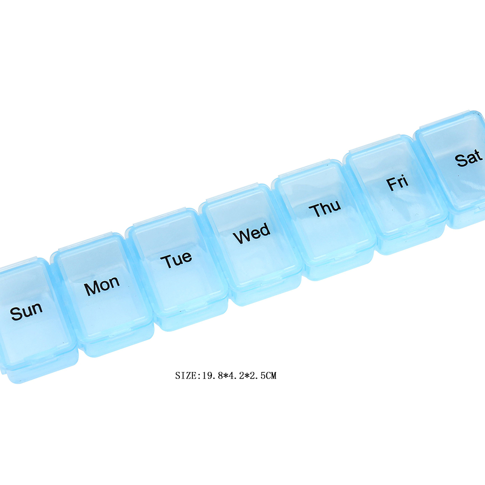 Weekly Pill Organizer With Chain Hanger for Medicine Storage