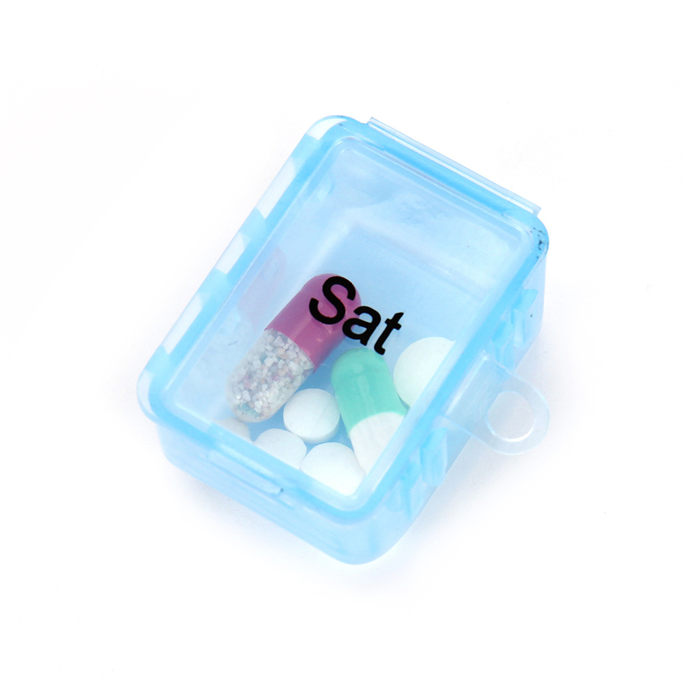 Weekly Pill Organizer With Chain Hanger for Medicine Storage