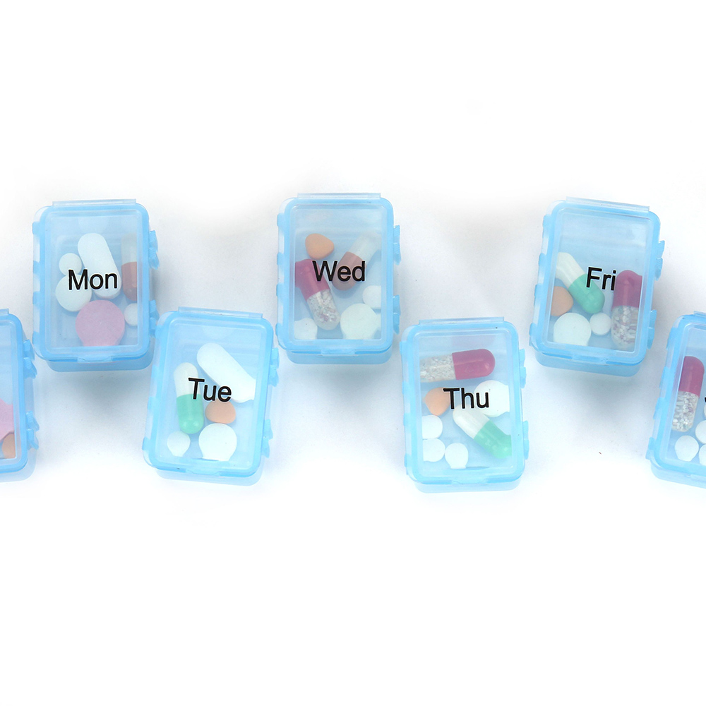 Weekly Pill Organizer With Chain Hanger for Medicine Storage