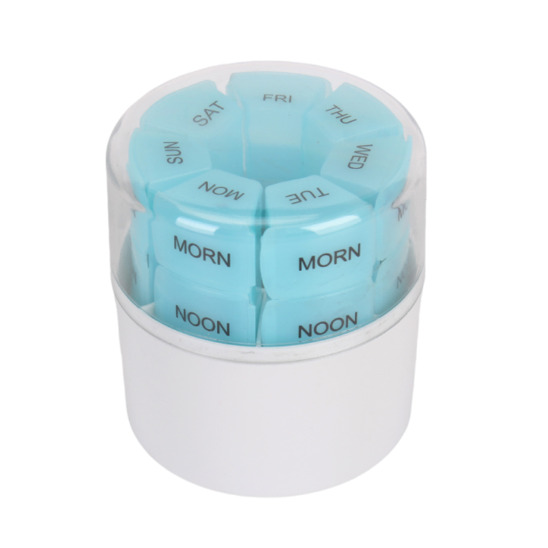 Weekly Pill Organizer With Cutter Stackable Medicine Storage Box PO14X503 01 Weekly Pill Organizer With Cutter Stackable Medicine Storage Box