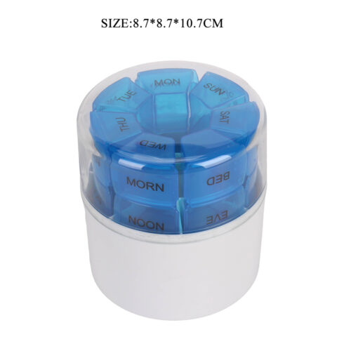 Weekly Pill Organizer With Cutter Stackable Medicine Storage Box