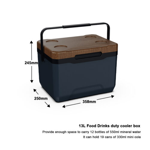 13.7QT Hard Cooler Box Eco-Friendly Ice Retention Recyclable Leak-Proof Camping 13L