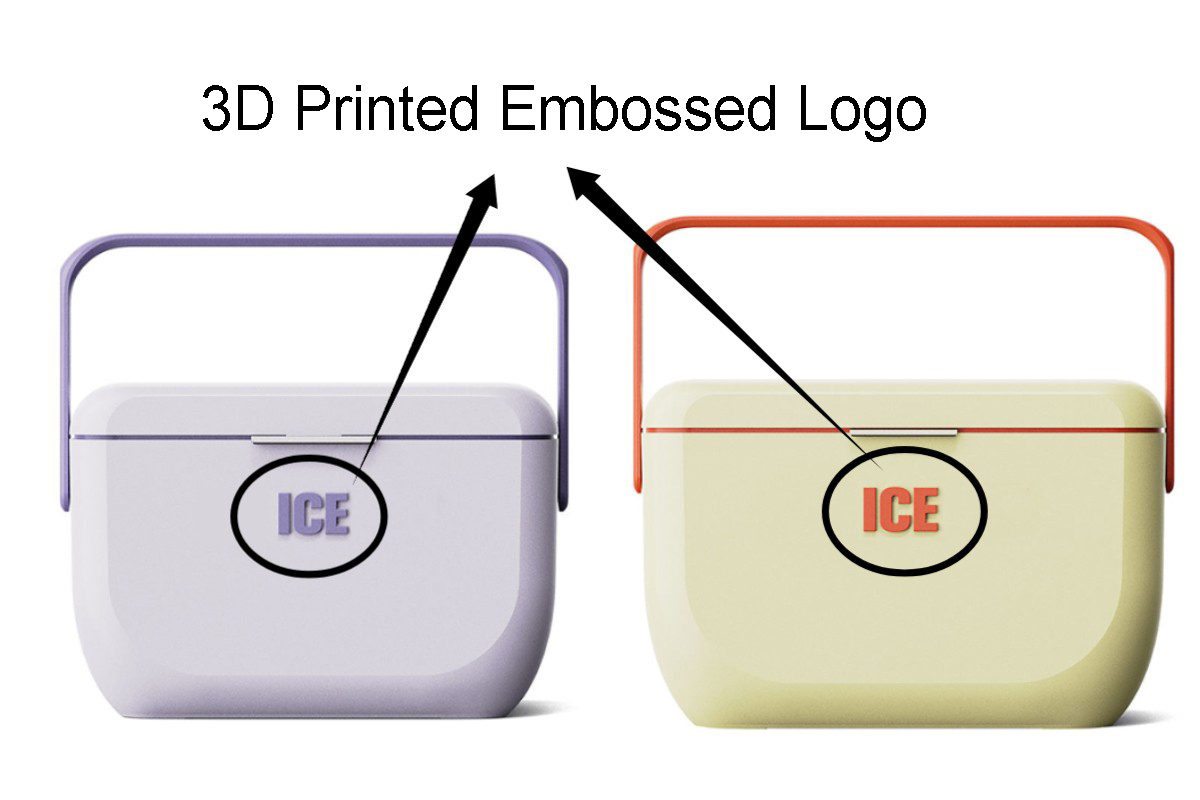 3d emboss printed logo ice chest