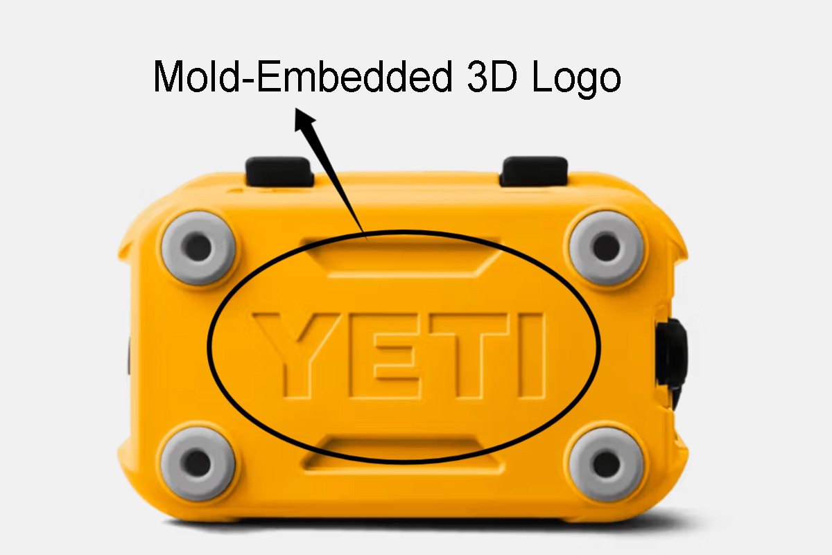 custom mold embedded 3d logo hard cooler