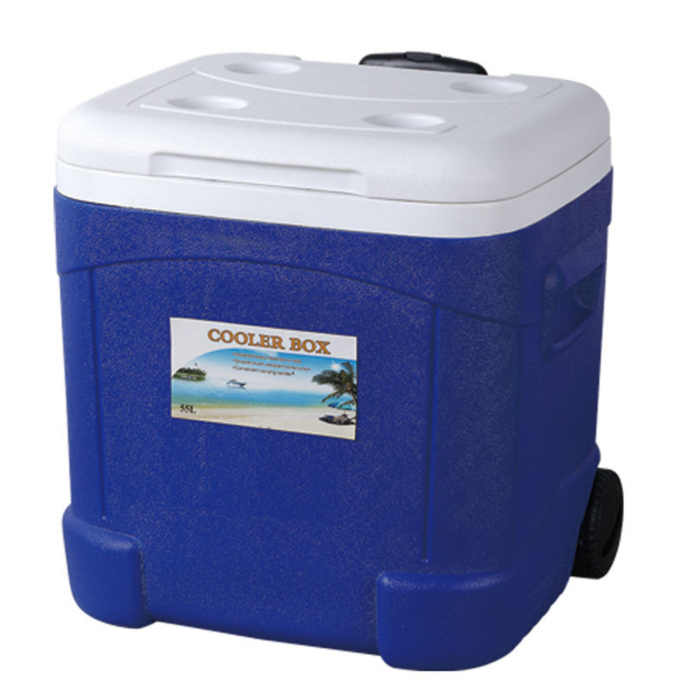 58.1QT Cooler Box with Wheels PPPEPU Insulated Ice Chest for Outdoor Use 55L